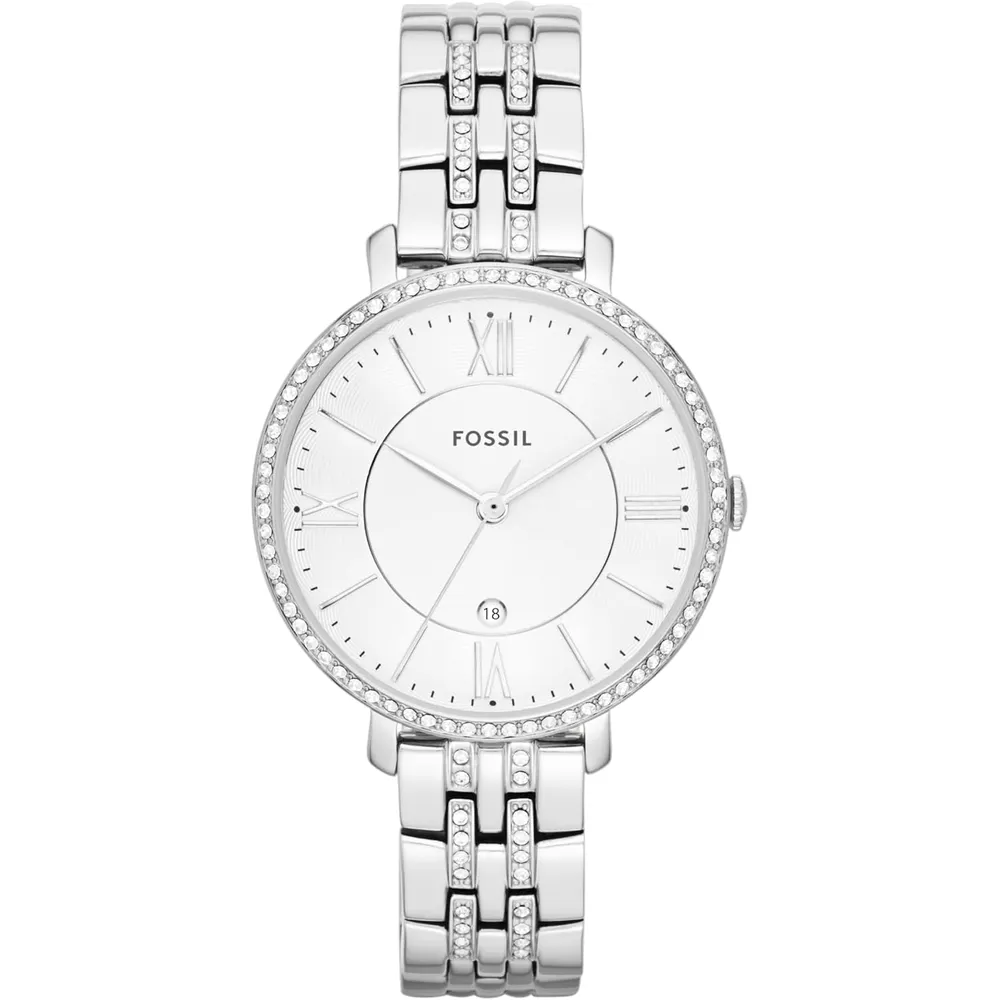 Fossil reloj de cuarzo Jacqueline para mujer, acero inoxidable | Plateado