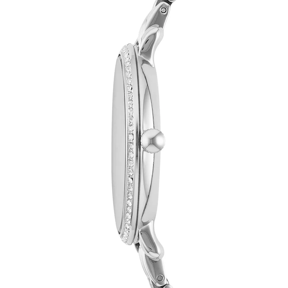 Fossil reloj de cuarzo Jacqueline para mujer, acero inoxidable | Plateado