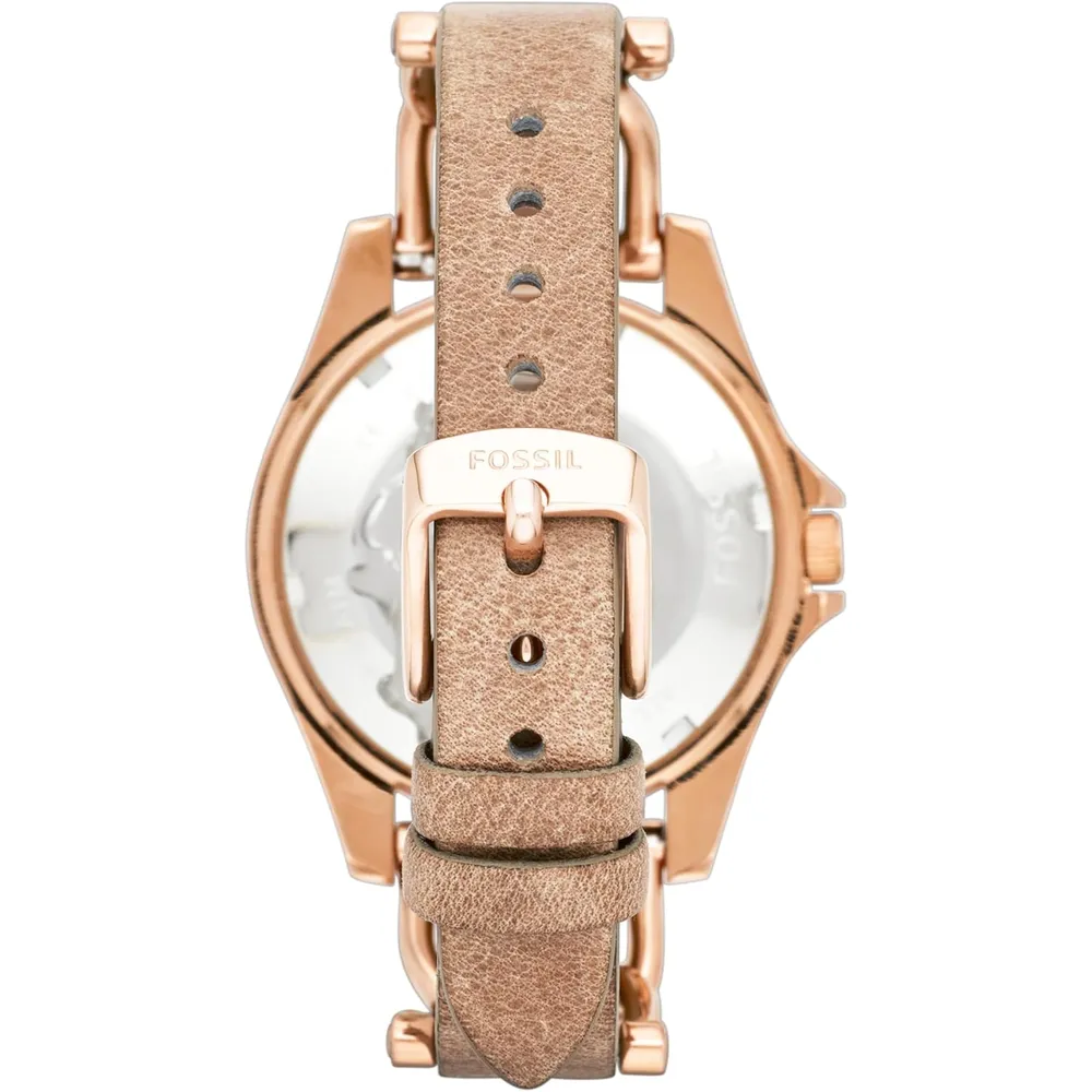 Fossil reloj multifunción Riley para mujer, acero inoxidable | Oro Rosa/ Blanco