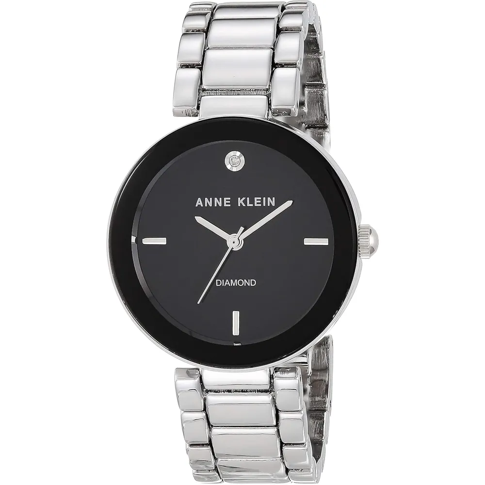 Anne Klein AK/1362GNRG reloj para dama con diamante genuino | 32 mm - Plata/Negro