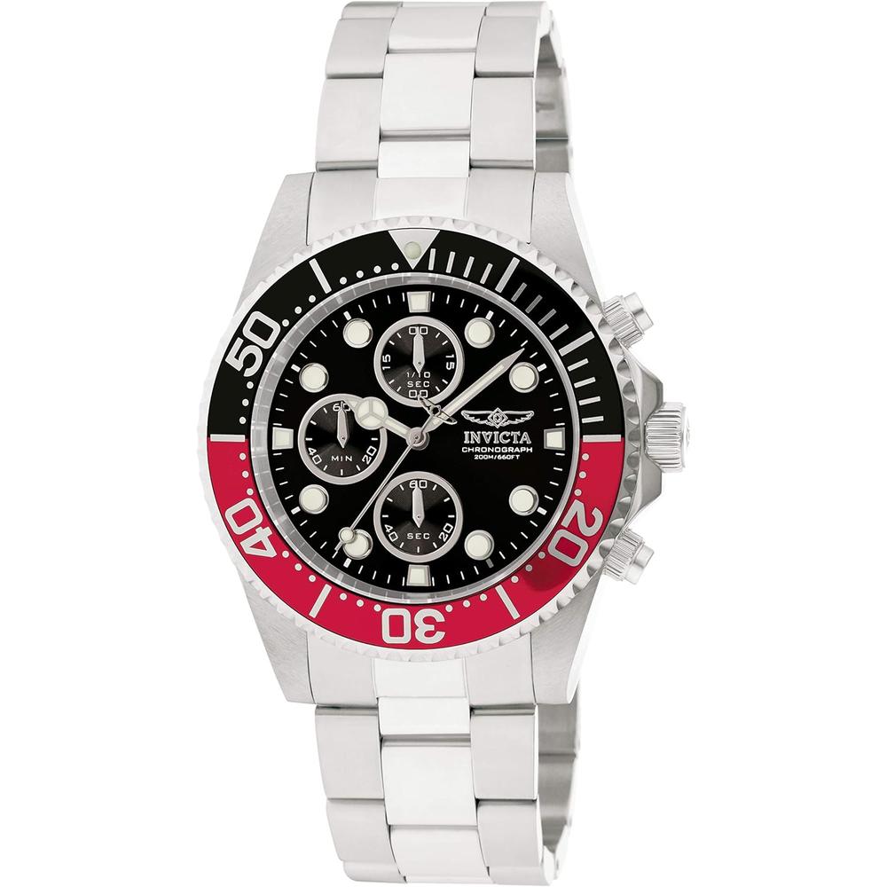 Reloj Invicta Pro Diver para hombre acero inoxidable | Negro y Plateado