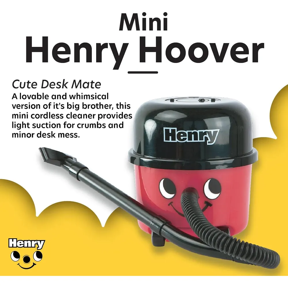 Paladone Henry Hoover, mini aspiradora escritorio inalámbrica
