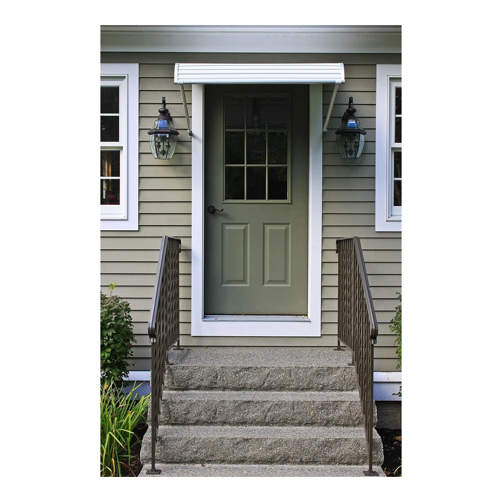 Nuimage Awnings 48425 Series 2500 - Toldo de Puerta de Aluminio con Brazos de Soporte - 48" de Ancho - Color Blanco