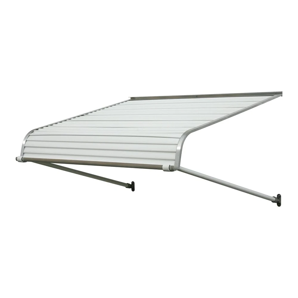 Nuimage Awnings 48425 Series 2500 - Toldo de Puerta de Aluminio con Brazos de Soporte - 48" de Ancho - Color Blanco
