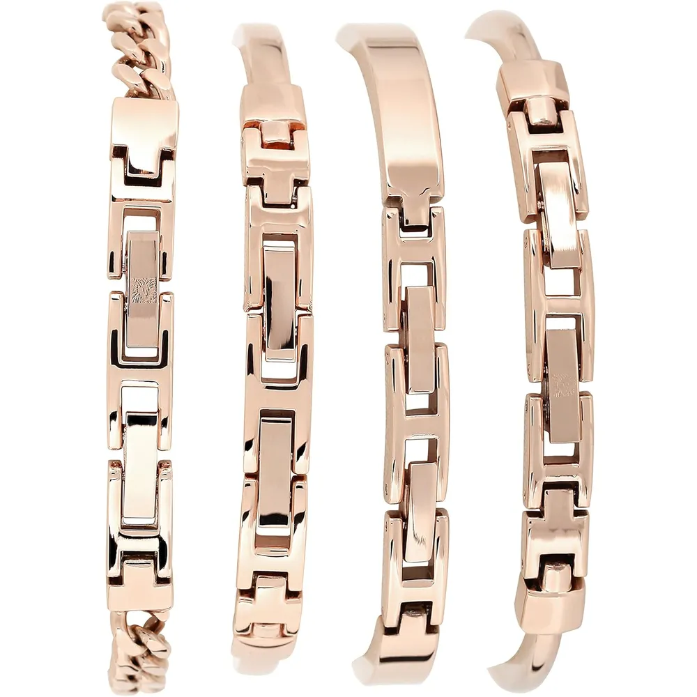 Anne Klein AK/1470GNST reloj femenino con set de pulseras | 32 mm - Oro Rosa/Blanco