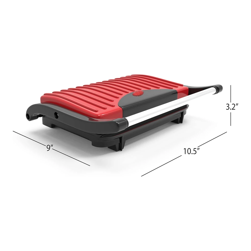 Chef Buddy 82-Sw100 Parrilla Antiadherente y Panini Prensa - Rojo. - Rojo