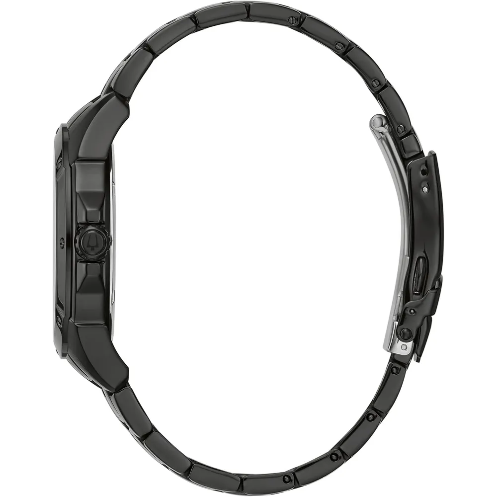Bulova reloj clásico para hombre de cuarzo multifunción con esfera negra | 43 mm - Negro