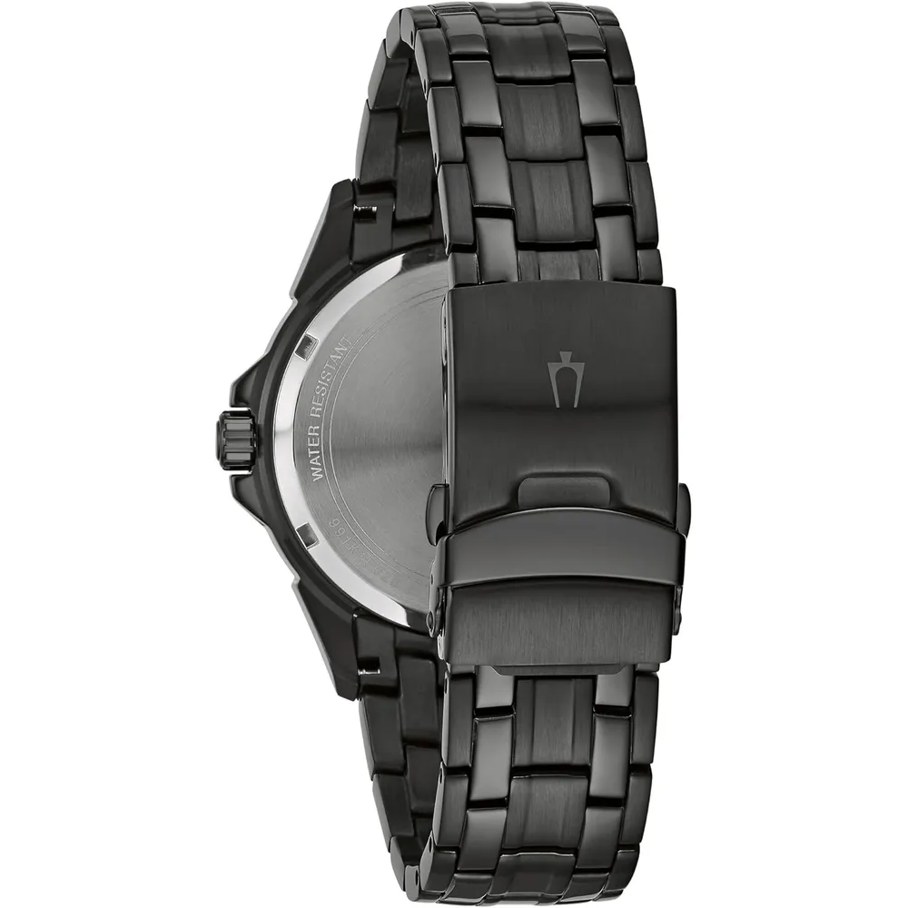 Bulova reloj clásico para hombre de cuarzo multifunción con esfera negra | 43 mm - Negro