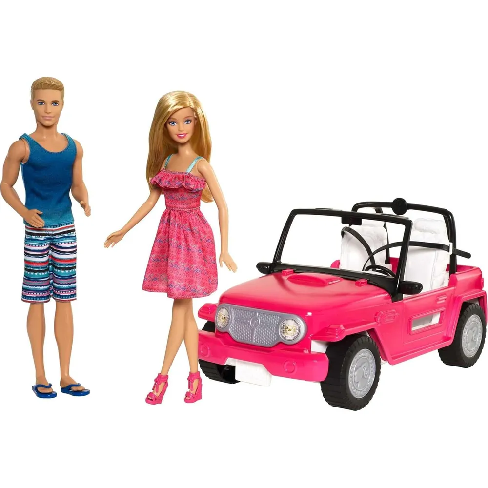 BARBIE COCHE PLAYERO CON MUÑECA Y KEN