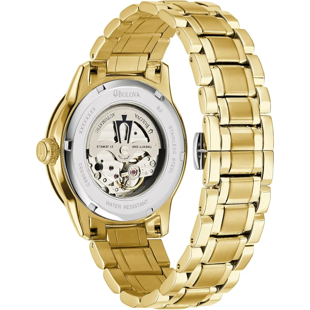 Bulova reloj clásico Sutton automático hombre 4 agujas subesfera fondo | Oro