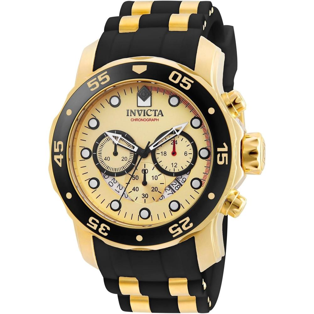 Reloj Invicta Pro Diver para hombre acero inoxidable corona de empuje | Amarillo y Negro