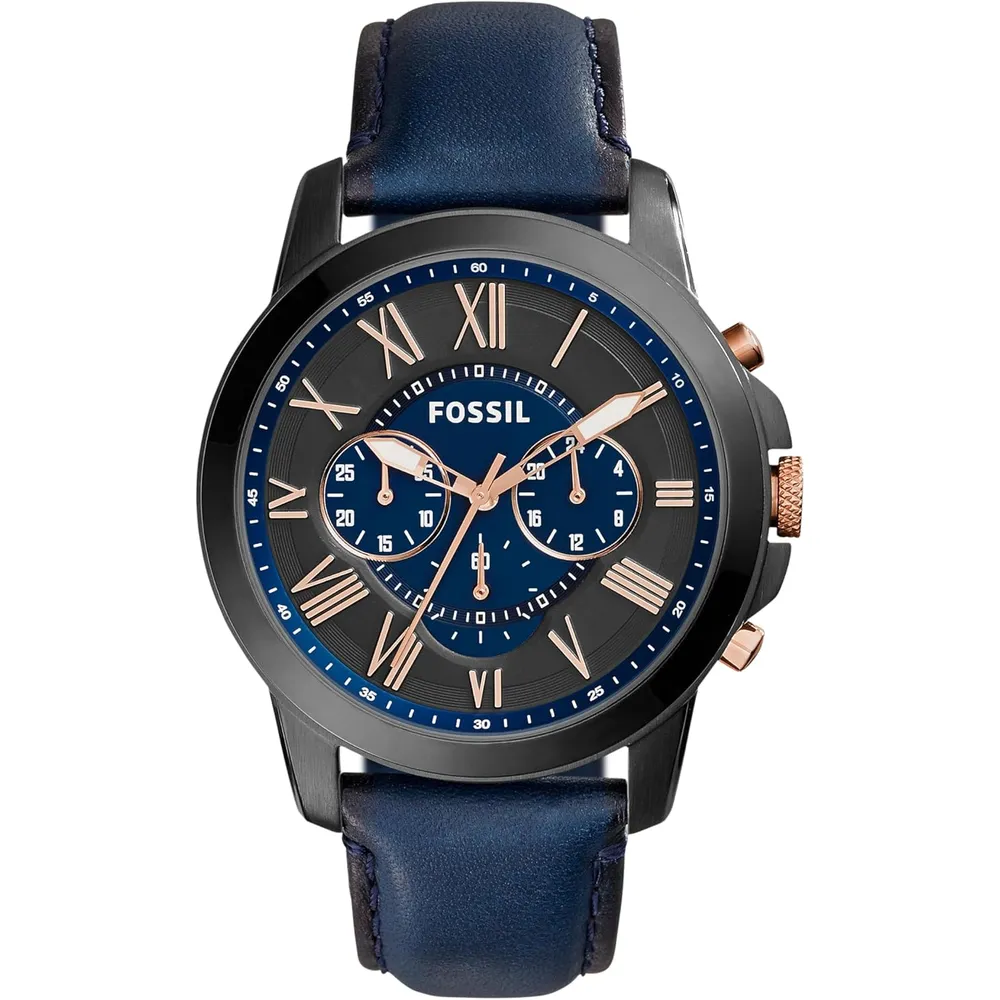 Fossil ME3099 reloj Grant para hombre con cronógrafo | 44 mm - Blue/Black