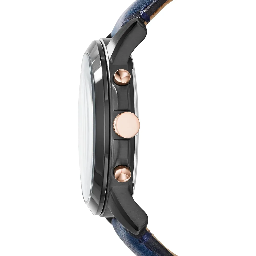 Fossil ME3099 reloj Grant para hombre con cronógrafo | 44 mm - Blue/Black