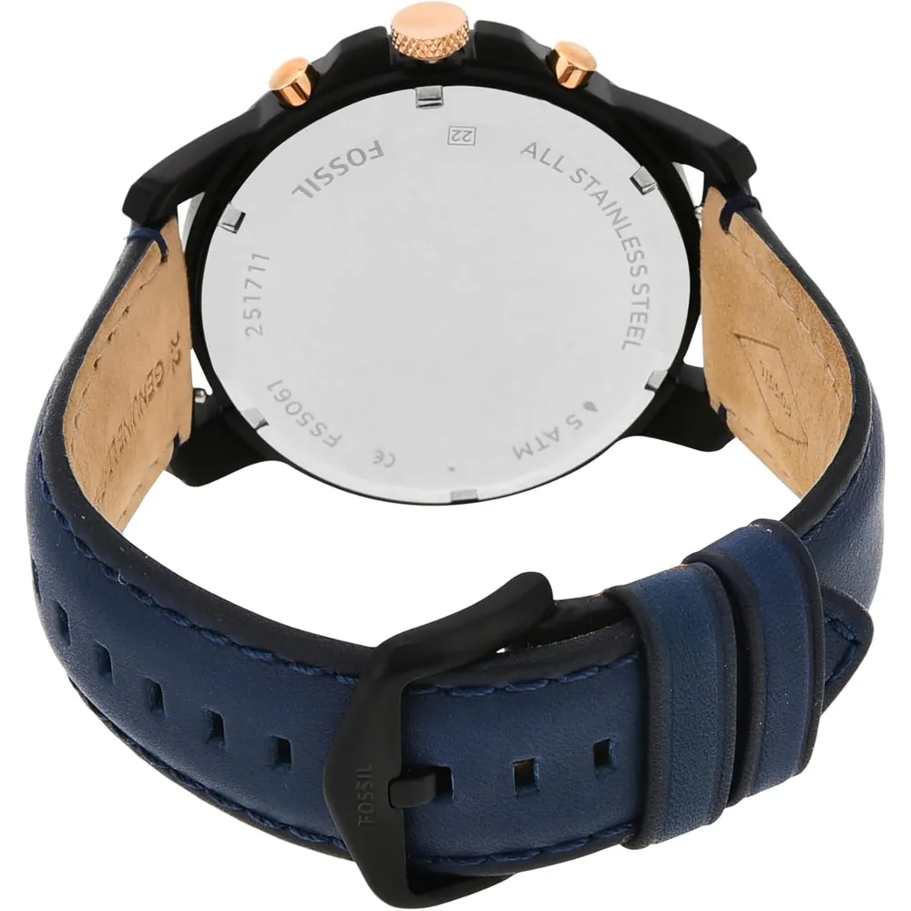 Fossil ME3099 reloj Grant para hombre con cronógrafo | 44 mm - Blue/Black