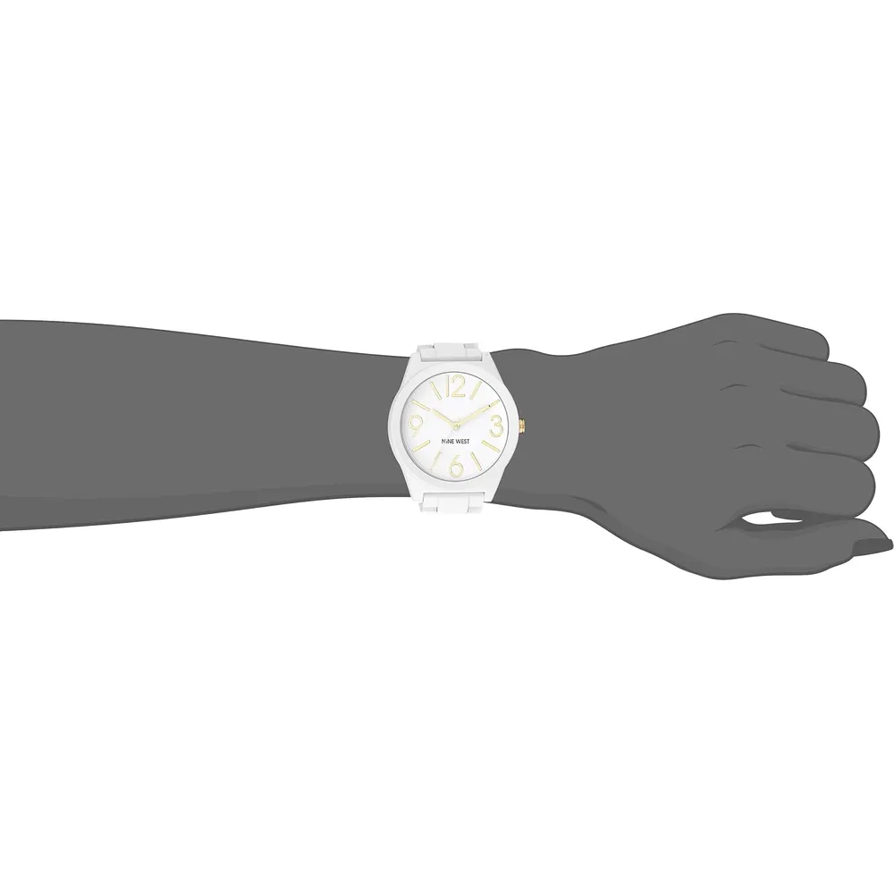Nine West NW/1678 reloj femenino con pulsera rubberized | 42 mm - Blanco