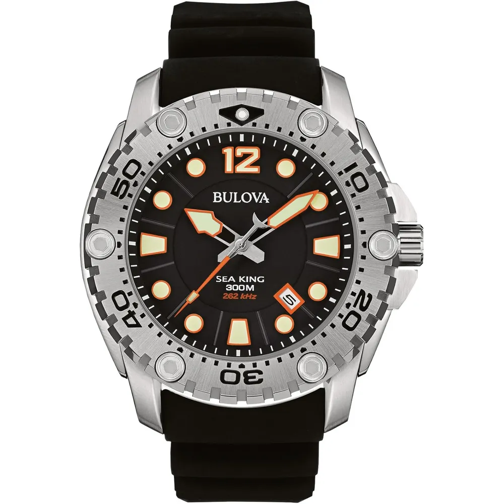 Bulova reloj Sea King de cuarzo para hombre analógico | Negro