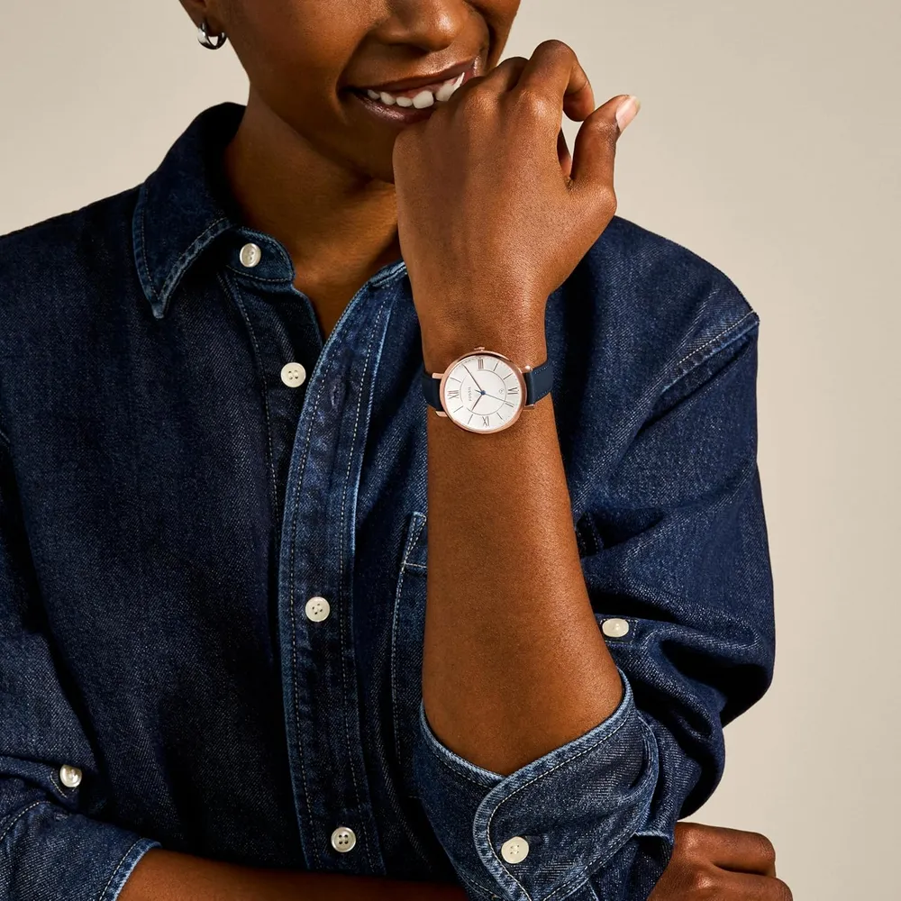 Fossil reloj de cuarzo Jacqueline para mujer, acero inoxidable | Azul
