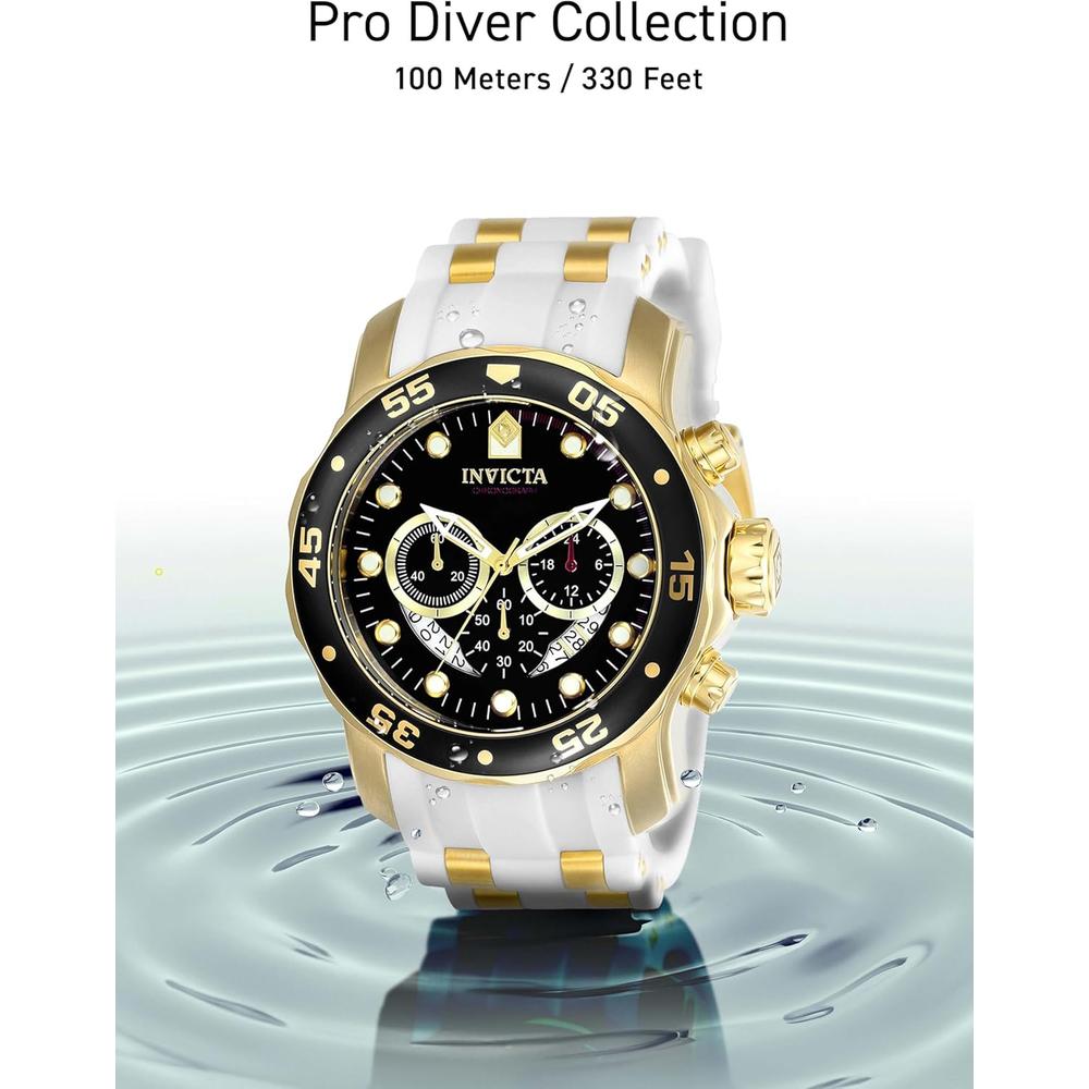 Reloj Invicta Pro Diver para hombre cristal de fusión de llama | Dorado y Negro