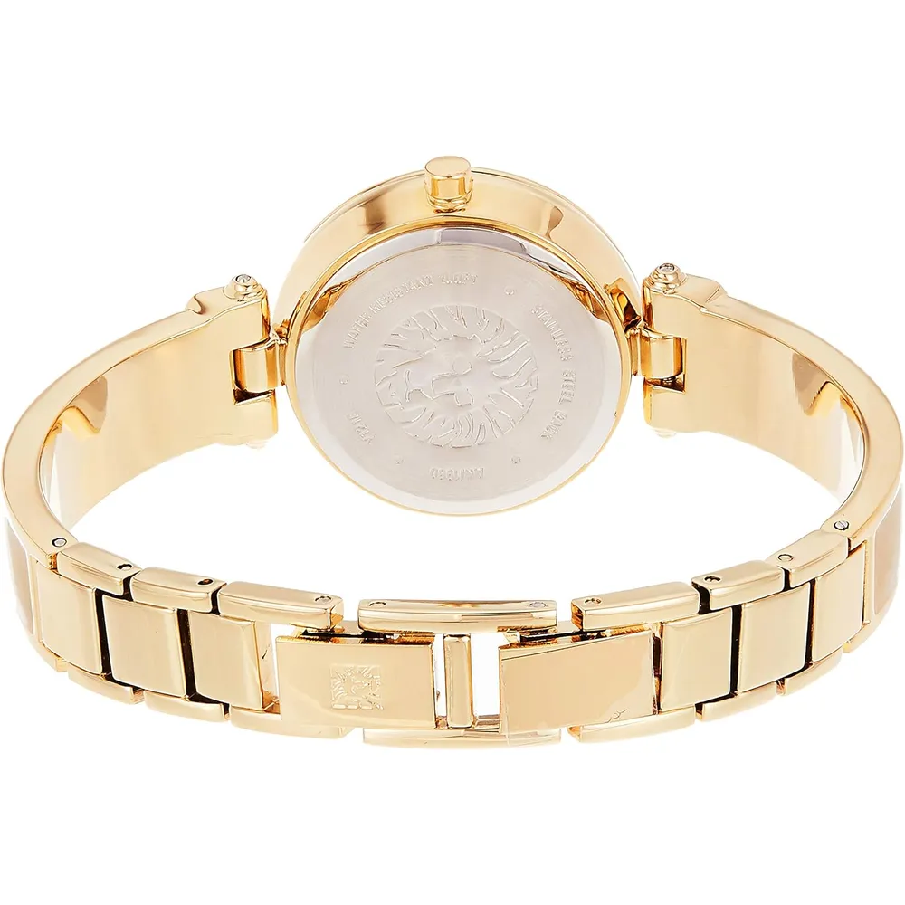 Anne Klein AK/1980BKGB reloj para mujer con diamante y pulsera tipo brazalete | 28 mm - Bronceado/Oro