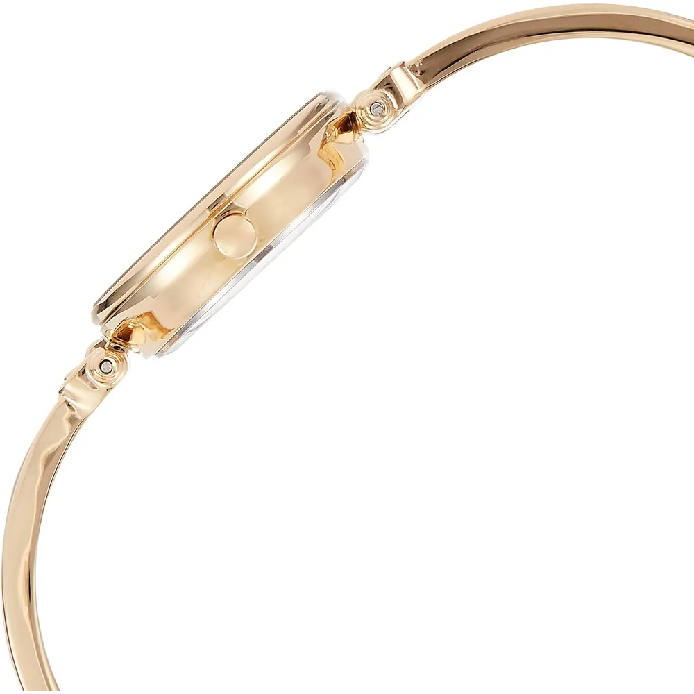 Anne Klein AK/1980BKGB reloj para mujer con diamante y pulsera tipo brazalete | 28 mm - Bronceado/Oro