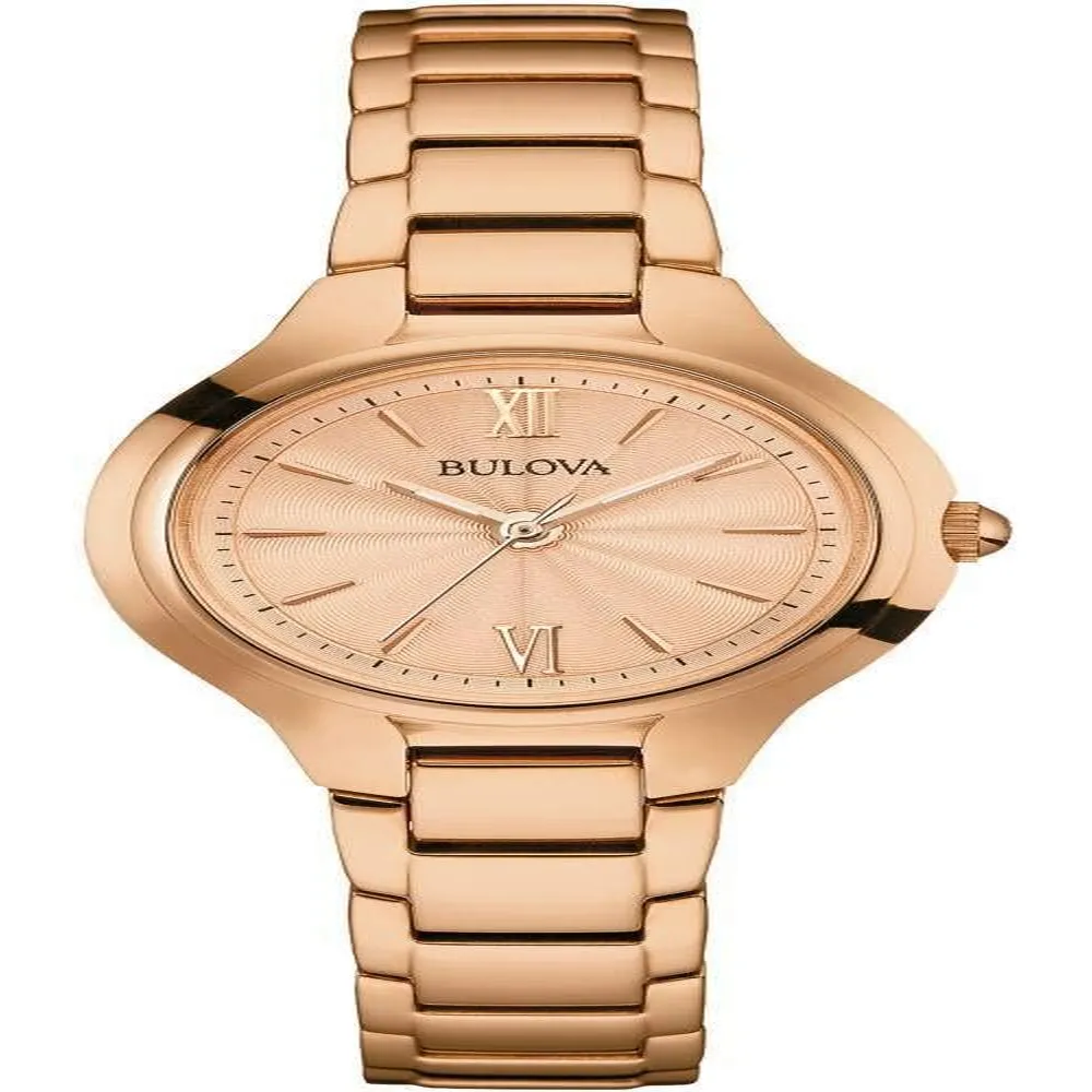 Bulova reloj clásico de cuarzo para mujer de acero inoxidable | Oro Rosa