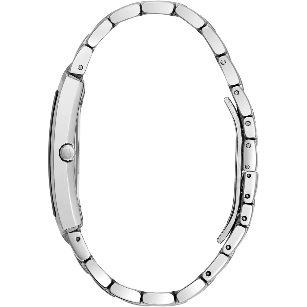 Bulova reloj clásico rectangular de cuarzo de dos agujas para hombre | Plata