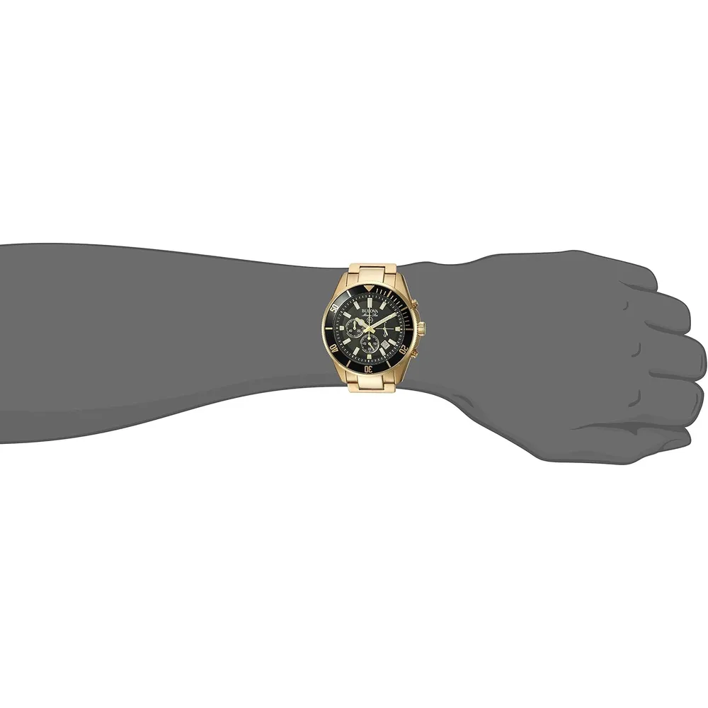 Bulova reloj cronógrafo Marine Star B de cuarzo para hombre con 6 agujas | Oro/Negro