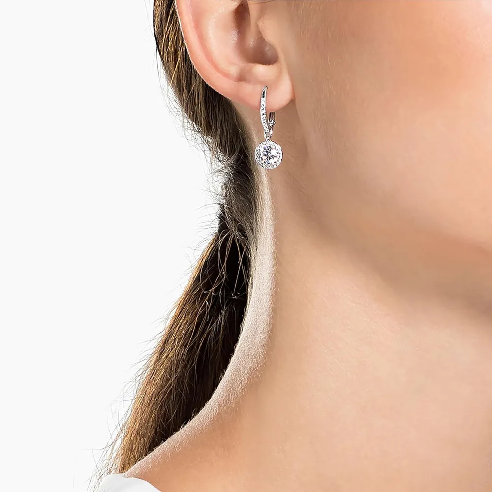 SWAROVSKI ARETES DROP ANGELIC ACABADO RODIO PARA MUJER | PLATEADO