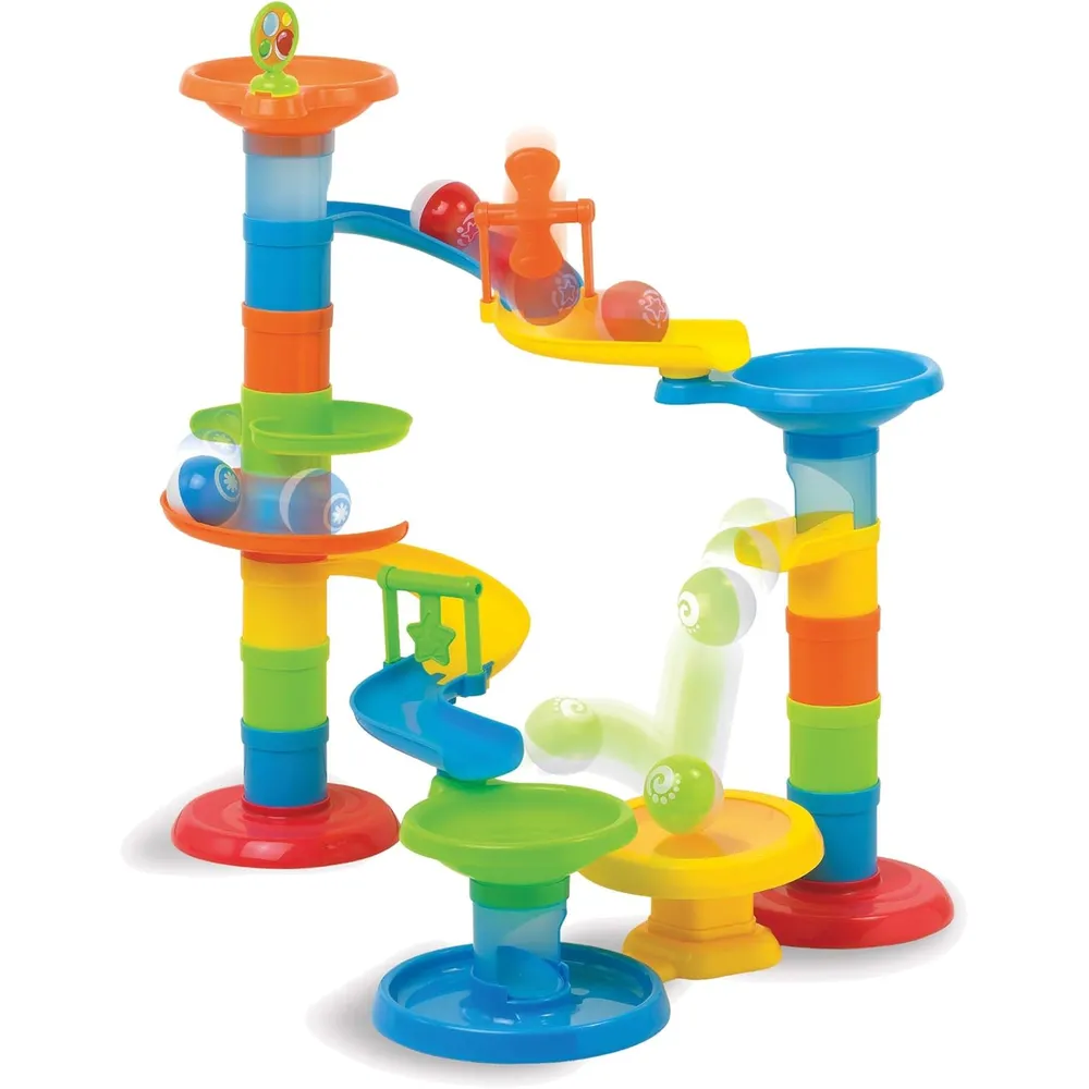 JUGUETE PISTA DE PELOTA TORRE DE REBOTE Y RUEDAS FAT BRAIN