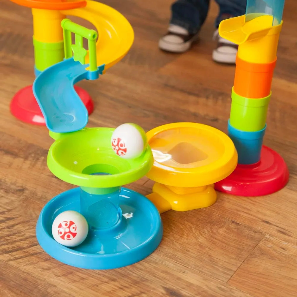 JUGUETE PISTA DE PELOTA TORRE DE REBOTE Y RUEDAS FAT BRAIN