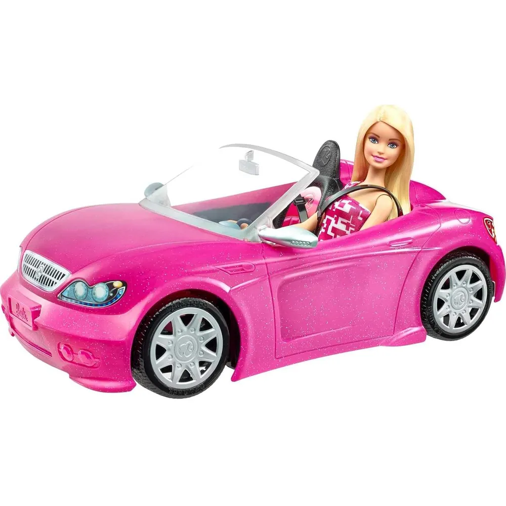 BARBIE COCHE DESCAPOTABLE CON MUÑECA VESTIDO VERANO