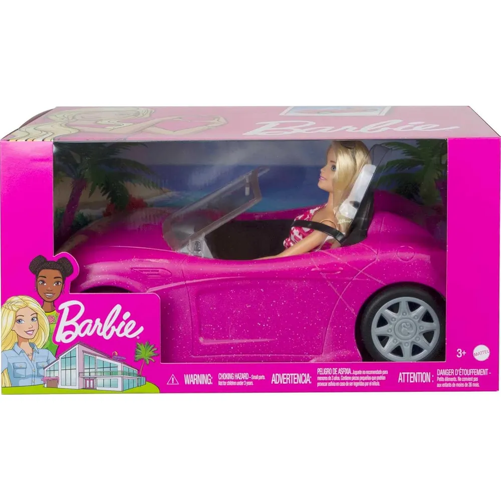 BARBIE COCHE DESCAPOTABLE CON MUÑECA VESTIDO VERANO