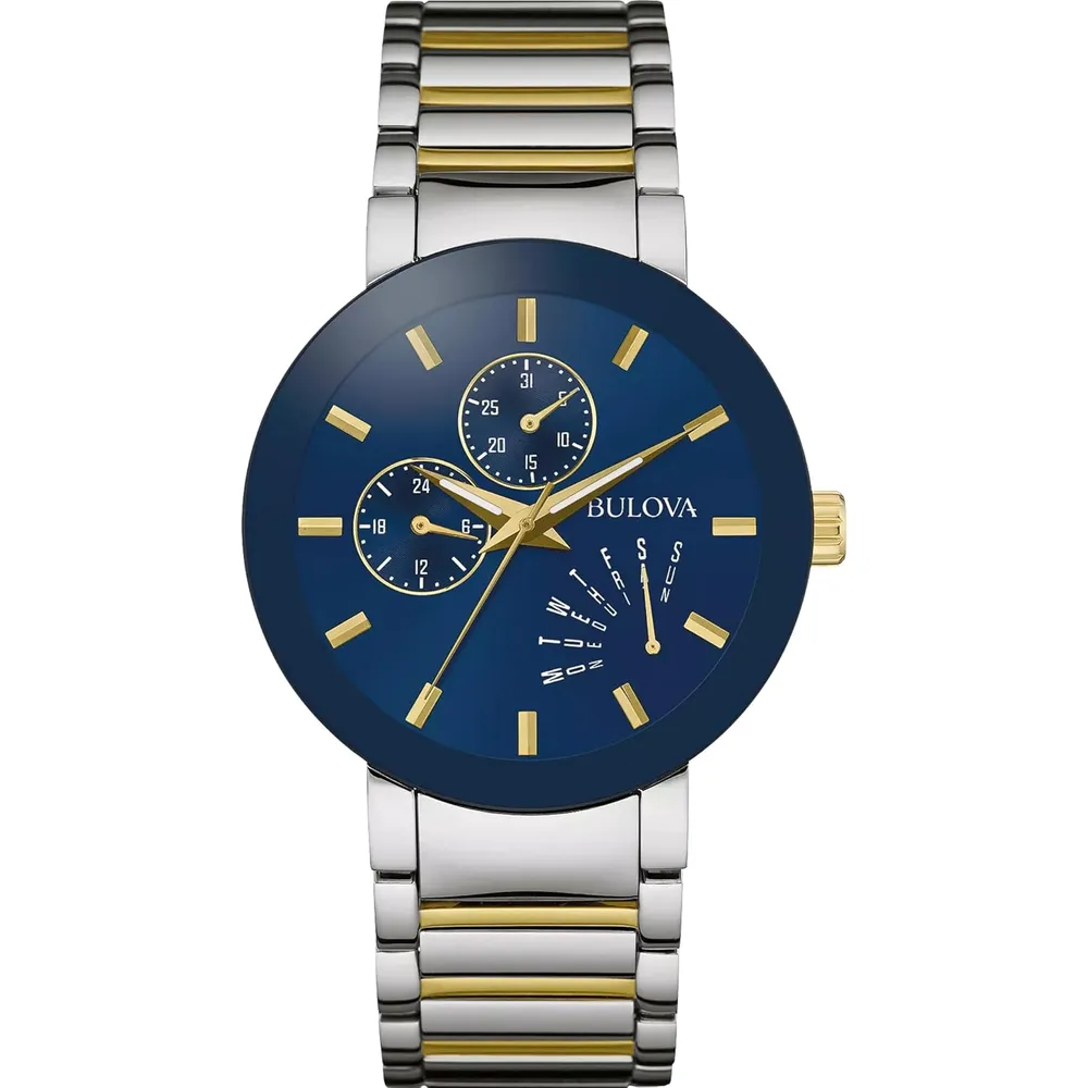 Bulova reloj multifuncional moderno para hombre de acero inoxidable | Oro/Plata