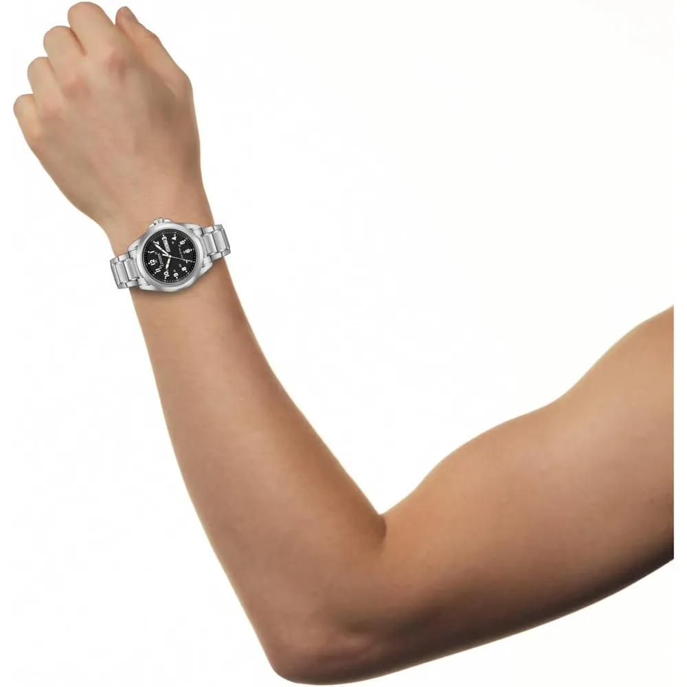 Citizen AW0050-82E reloj para hombre Eco-Drive Garrison con dial negro | Plateado