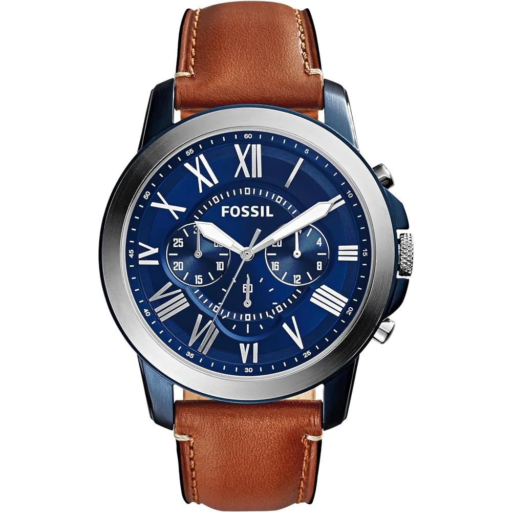 Fossil ME3099 reloj Grant para hombre con cronógrafo | 44 mm - Silver/Blue