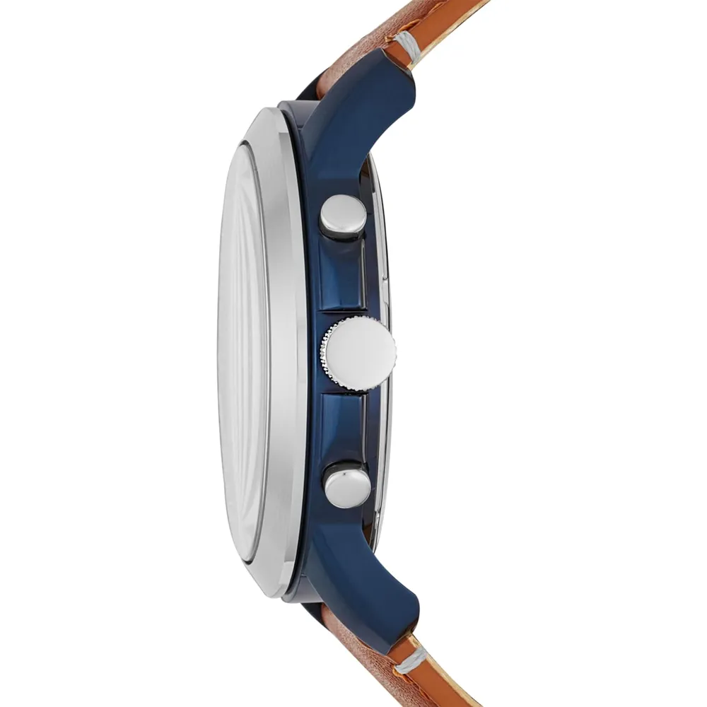 Fossil ME3099 reloj Grant para hombre con cronógrafo | 44 mm - Silver/Blue