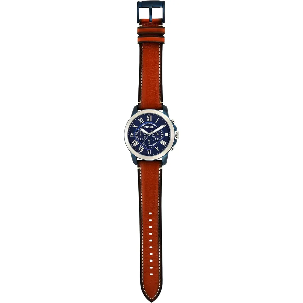 Fossil ME3099 reloj Grant para hombre con cronógrafo | 44 mm - Silver/Blue