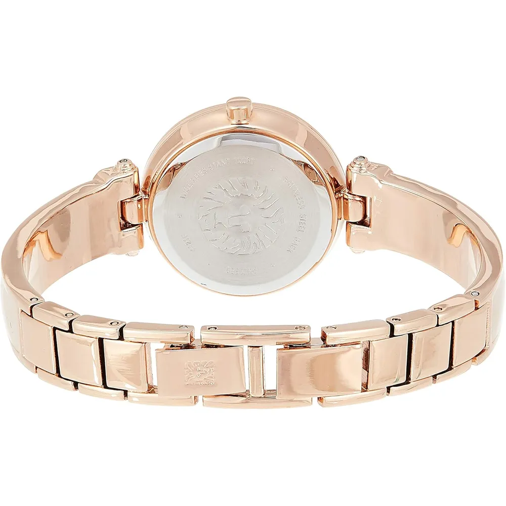 Anne Klein AK/1980BKGB reloj para mujer con diamante y pulsera tipo brazalete | 28 mm - Rosado/Oro rosa