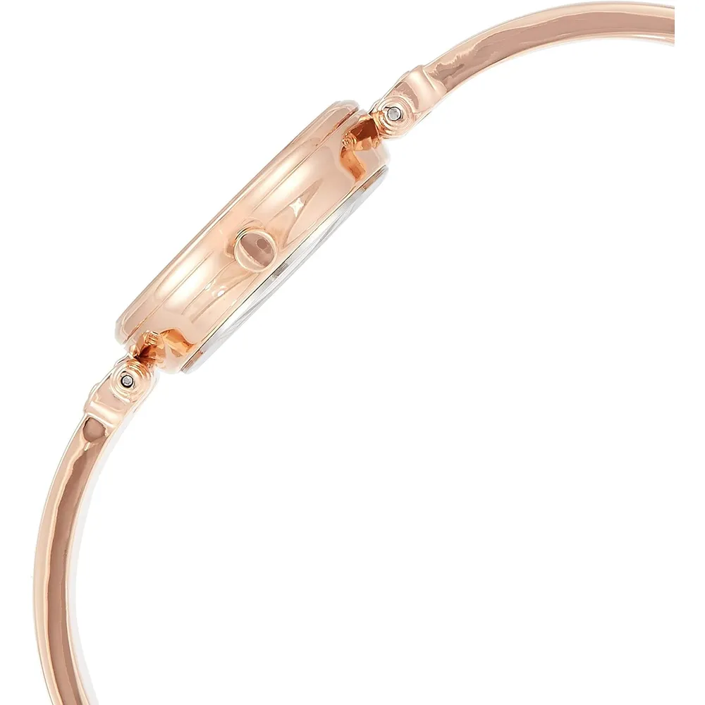 Anne Klein AK/1980BKGB reloj para mujer con diamante y pulsera tipo brazalete | 28 mm - Rosado/Oro rosa