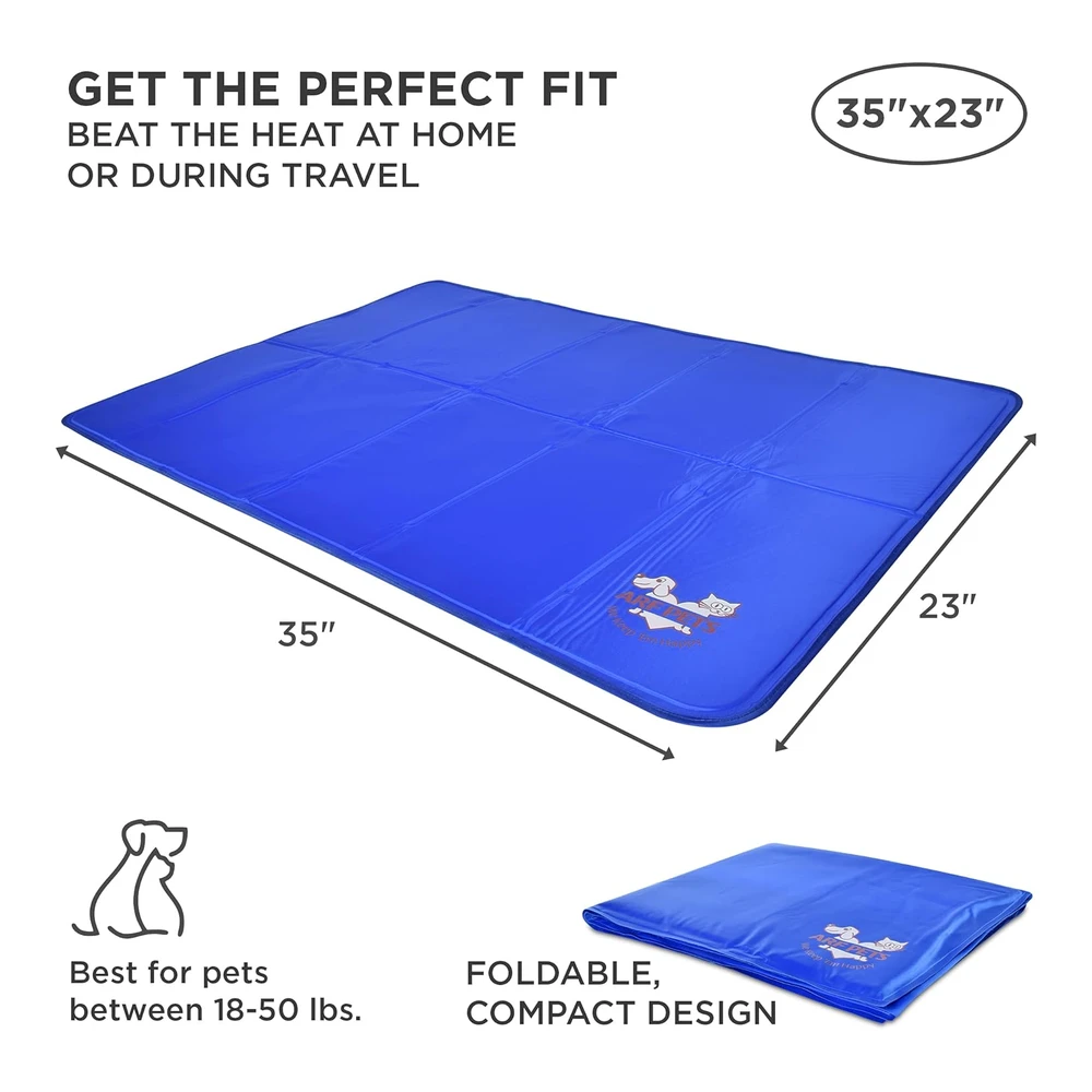 Alfombrilla de Auto Refrigeración para Mascotas para Perreras - Cajones y Camas- Arf Pets - Azul