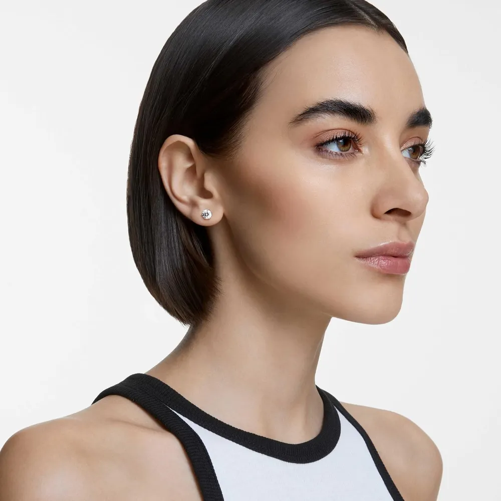SWAROVSKI ARETES STUD REDONDO STILLA ACABADO RODIO PARA MUJER | PLATEADO