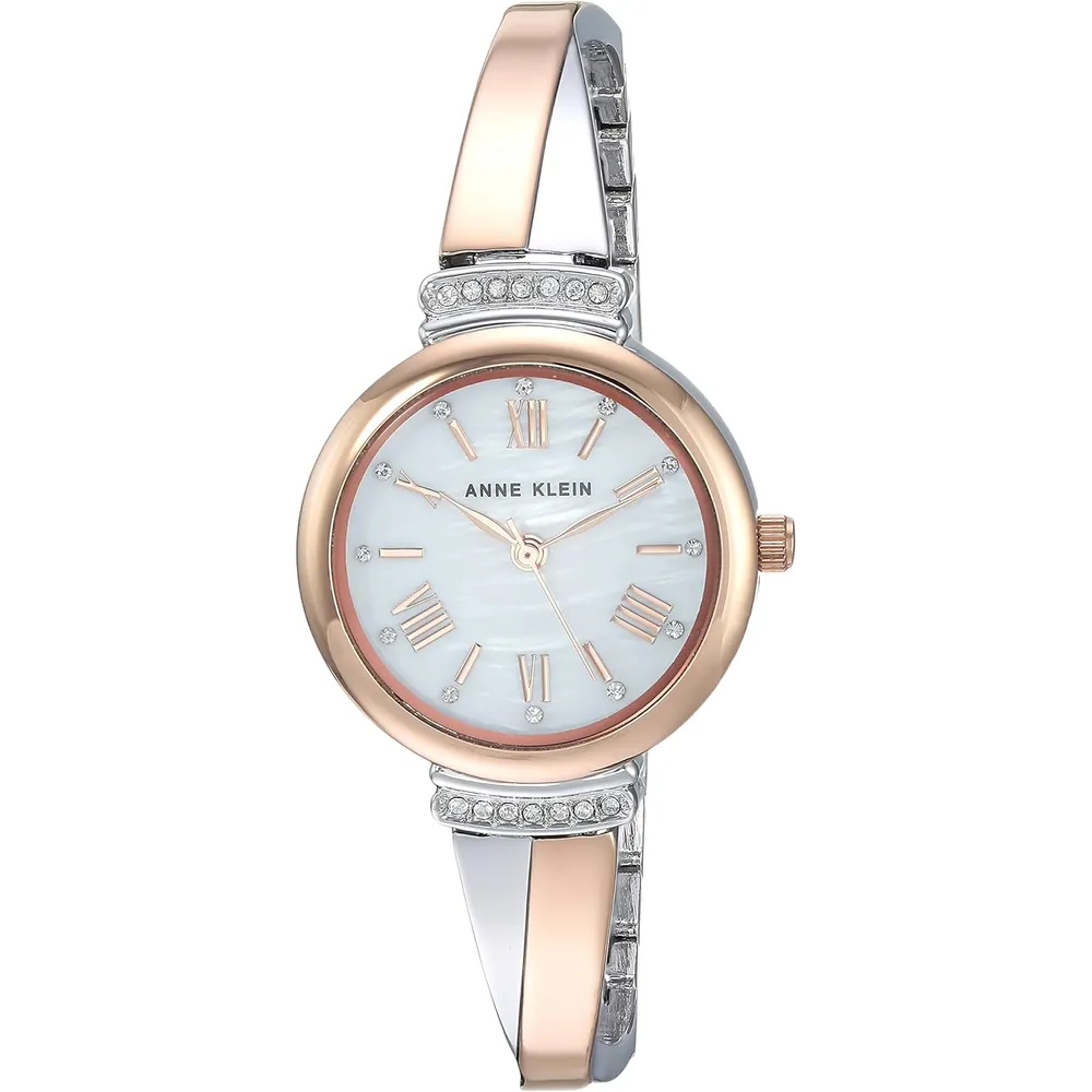 Anne Klein AK/2245 reloj mujer con cristales premium y set de pulseras | 26.5 mm - Oro Rosa/Plateado