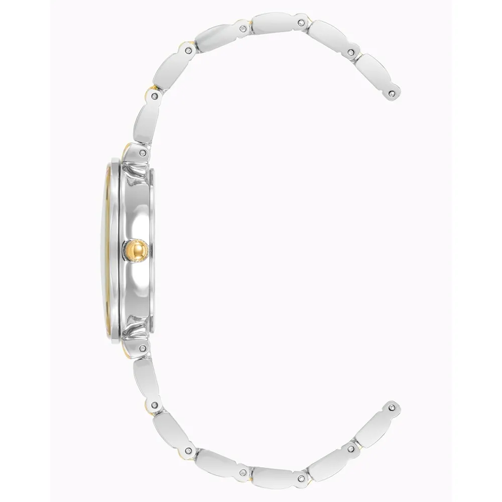 Anne Klein AK/2434EMGB reloj con diamante verdadero y pulsera para mujer | 28 mm - Plateado/Dorado