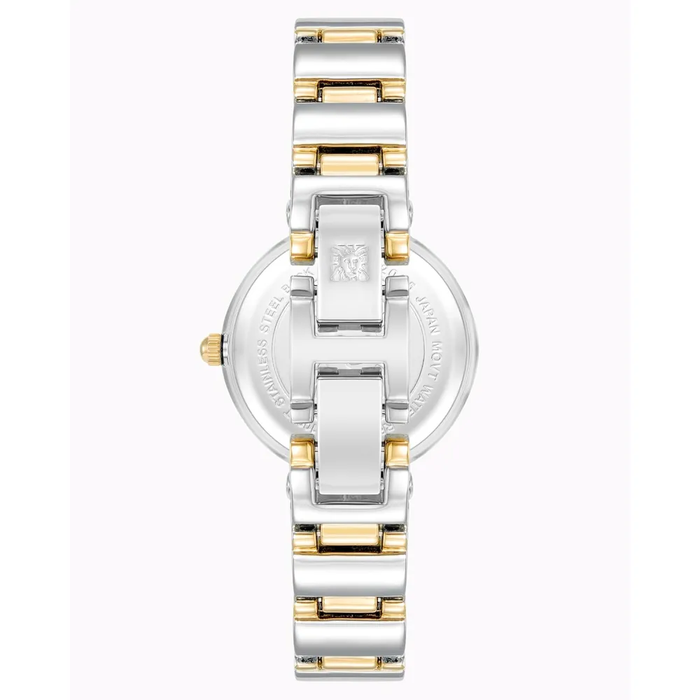 Anne Klein AK/2434EMGB reloj con diamante verdadero y pulsera para mujer | 28 mm - Plateado/Dorado