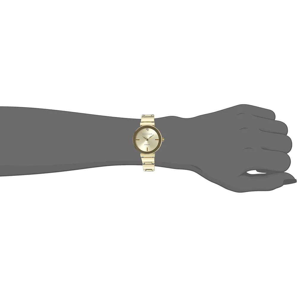 Anne Klein AK/2434EMGB reloj con diamante verdadero y pulsera para mujer | 28 mm - Oro