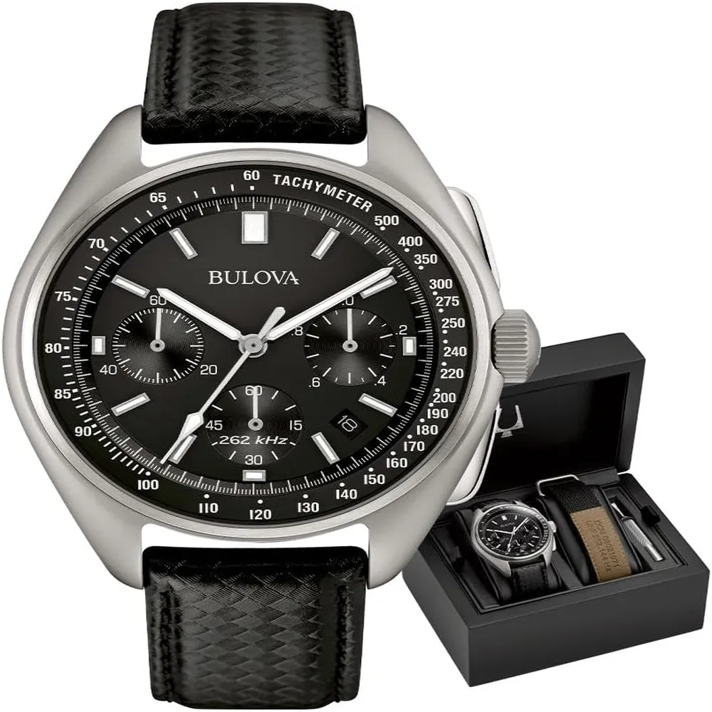 Bulova reloj Archive Lunar Pilot hombre cronógrafo 6 agujas de cuarzo | Negro