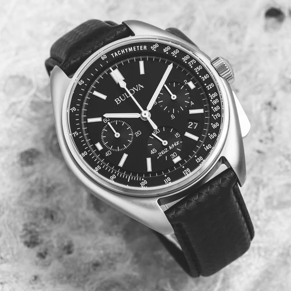 Bulova reloj Archive Lunar Pilot hombre cronógrafo 6 agujas de cuarzo | Negro