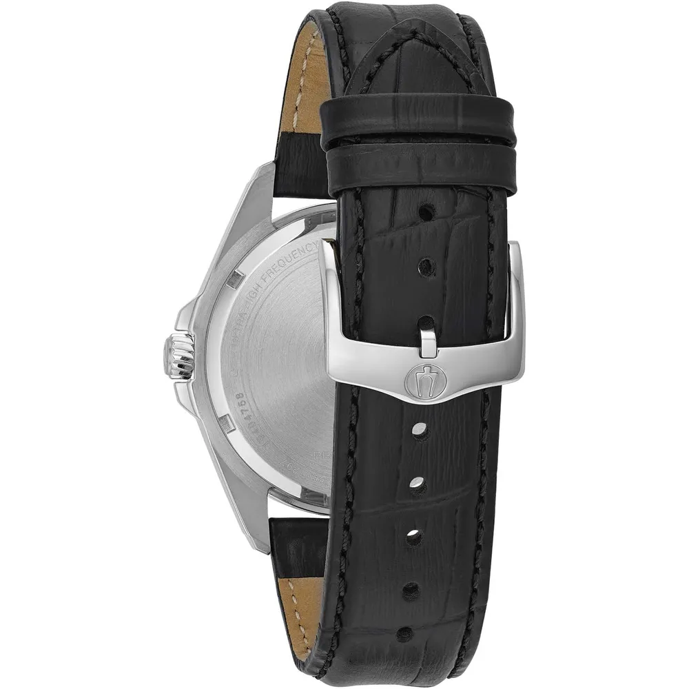 Bulova reloj Precisionist para hombre de cuarzo con calendario y correa de piel | Negro