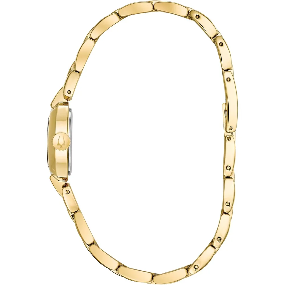 Bulova reloj clásico de vestir mini mujer cuarzo dos agujas marcadores arábigos | Oro