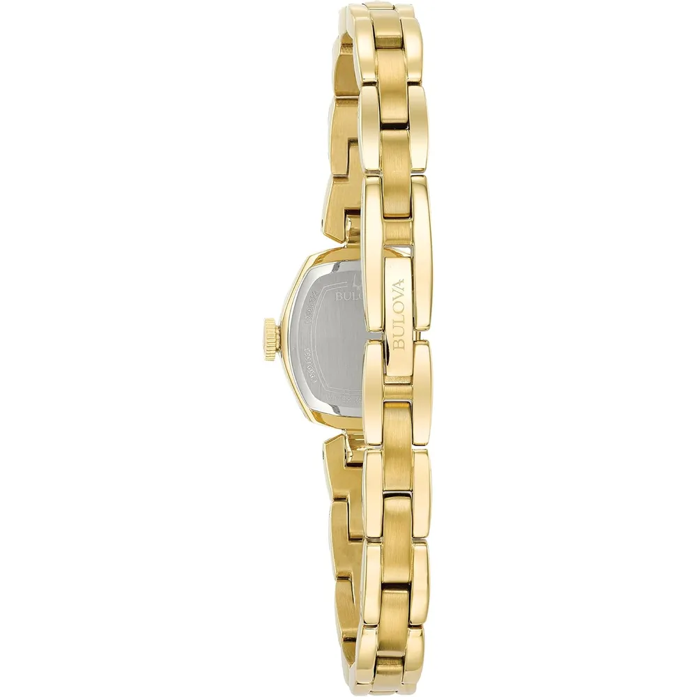 Bulova reloj clásico de vestir mini mujer cuarzo dos agujas marcadores arábigos | Oro